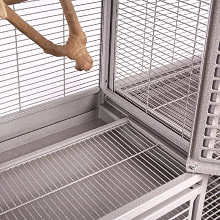 Montana Cages New Madeira Double, Premium Vogelkäfig für Finken und Sittiche, 6 Lenkrollen, 4 Edelstahlnäpfe, AVILON Pulverbeschichtung, Platinum Edition, ca. 165 x 56 x 158 cm – Bild 5