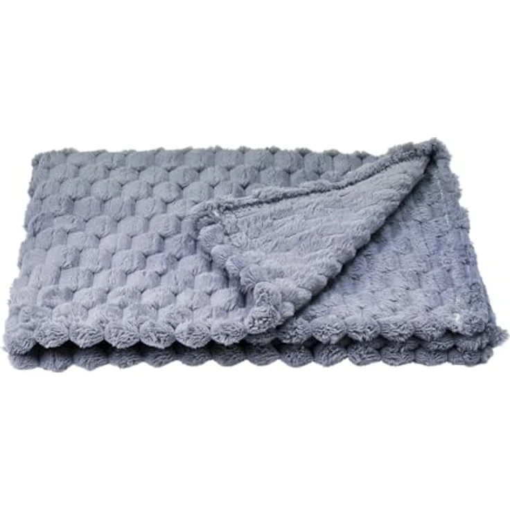 Nobby Liegedecke Diamond Classic, kuschelig weiches Soft Fleece, grau, 75 x 100 cm – Bild 2