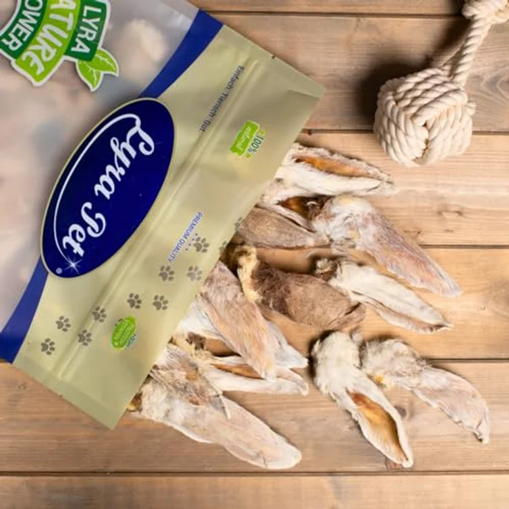 Lyra Pet® 5 kg Kaninchenohren mit Fell, getrockneter Kausnack für Hunde, natürlich, fettarm, nährstoffreich – Bild 5