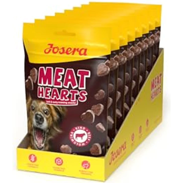 JOSERA Meat Hearts Beef, Trainingssnack mit 70% Rindfleisch, 8x70g, zuckerfrei und kalorienarm, mit Vitamin E & L-Carnitin – Bild 3
