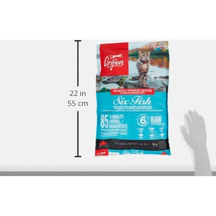 Orijen Six Fish, hochwertiges Katzen-Trockenfutter mit gefriergetrockneten, ganzen Fischen für Katzen und Kätzchen – Bild 2