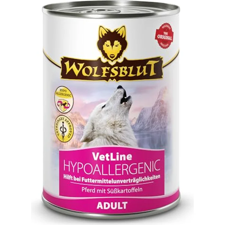 Wolfsblut VetLine Hypoallergenic Pferd, Nassfutter für Hunde bei Futtermittelallergien, 6 x 395g – Bild 1
