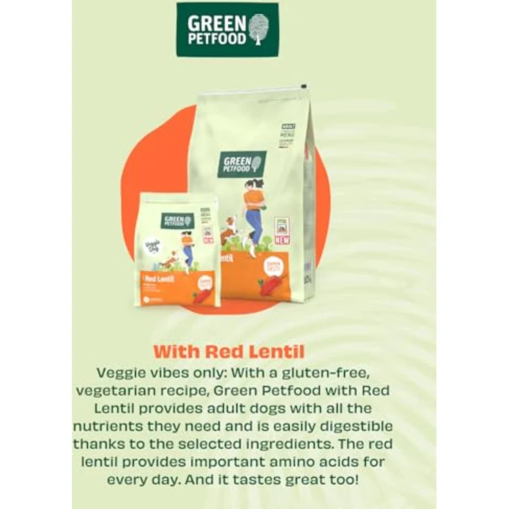 Green Petfood VeggieDog, Hundefutter mit roter Linse, 5x900 g - vegetarisch und gut verdaulich mit Präbiotika – Bild 5