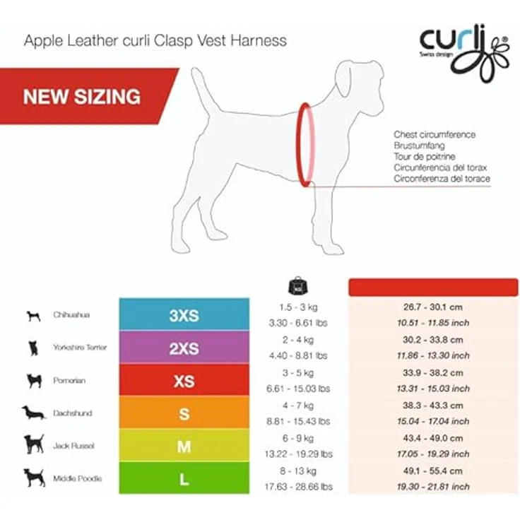 Curli Hunde-Geschirr Apfel Leder Geschirr schwarz - Click.Snap.Go-Idee, Aluminium-Schließe, 3-D Comfort Fit, Zick-Zack-Nähte – Bild 7