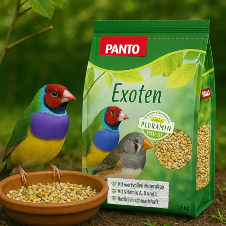 PANTO Exotenfutter mit Pluramin, 5x1 kg - Ziervogelfutter für Finken und exotische Vögel, ohne Nüsse, mit Vitalkörnchen – Bild 3