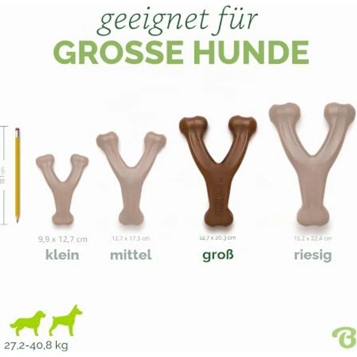 Benebone Wishbone Kauspielzeug für aggressive Kauer, mit echtem Erdnussgeschmack, Größe L, USA-made – Bild 4