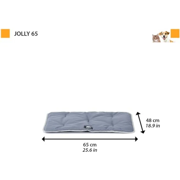 Ferplast Jolly Hundematte & Katzenmatte, Waschbares und Wasserdichtes Hundebett, Kratzfest, 65 x 48 cm, Schwarz – Bild 2