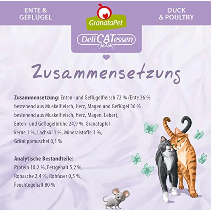 GranataPet DeliCatessen Ente & Geflügel, Nassfutter für Katzen, getreidefrei und ohne Zuckerzusätze, 6 x 85 g – Bild 4