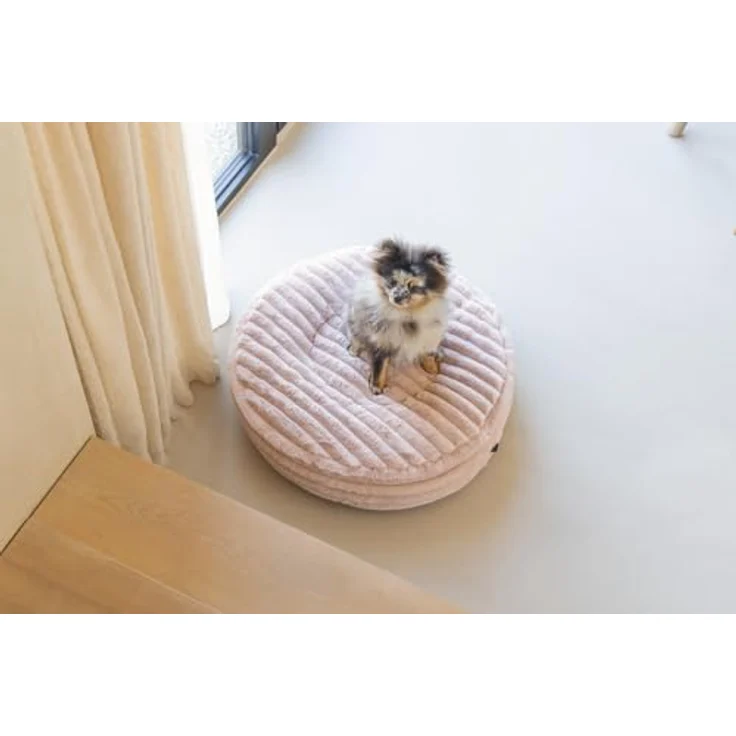 Designed By Lotte Hundekissen Reza rund rosa, rutschfeste Unterseite, maschinenwaschbar – Bild 3