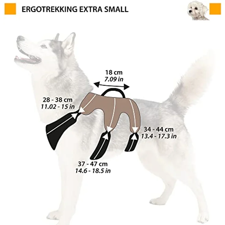 Ferplast ERGOTREKKING XS Hundegeschirr, Ausbruchsicheres, Gepolstertes Geschirr für kleine Hunde mit 6 Verschlüssen, Reflektierend, Ideal für Windhunde, Grau – Bild 2
