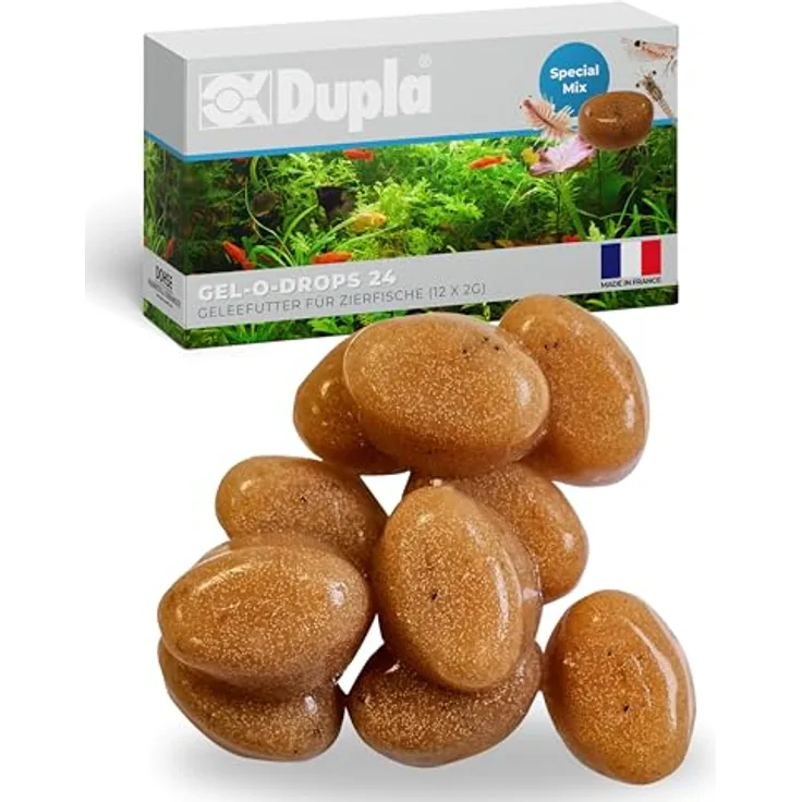 Dupla Gel-O-Drops Special Mix, Geleefischfutter mit 50% Artemia, 25% Mysis und 25% Krill, nährstoffreich, leicht dosierbar, ungekühlt lagerbar, 12 x 2 g