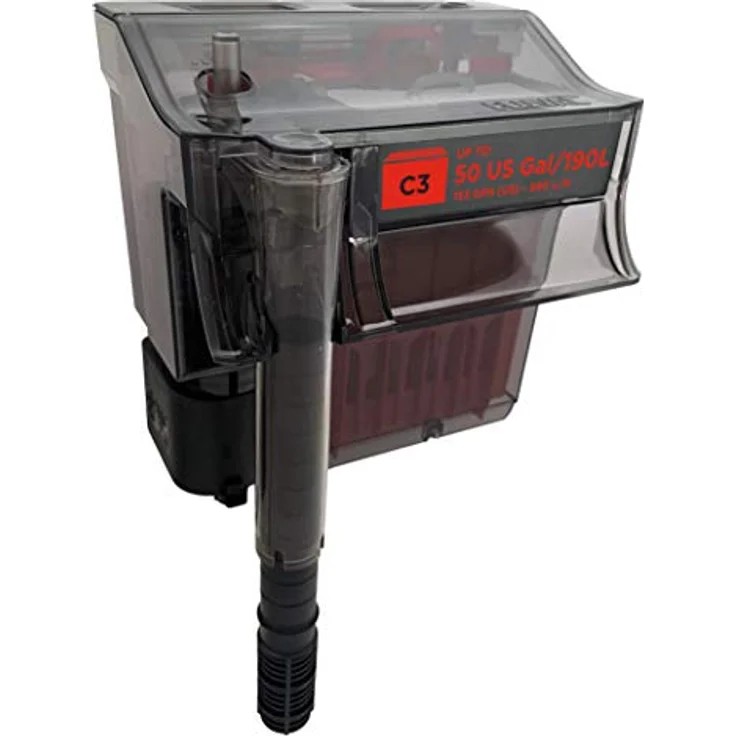 Fluval C3 Clip-On Aquarienfilter, 5-Stufen Außenfilter für 75-190l, 480 l/h Pumpenleistung, inklusive Filtermedien, verlängerbares Ansaugrohr – Bild 1