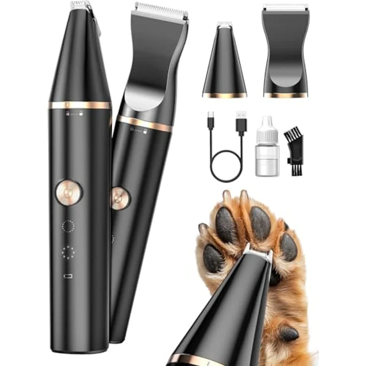 oneisall Pfotentrimmer Paw Trim Pro, 2 Messerköpfe, IPX7 wasserdicht, leise Schermaschine für Hunde und Katzen, ideal für Pfoten, Augen, Ohren und Gesicht – Bild 1