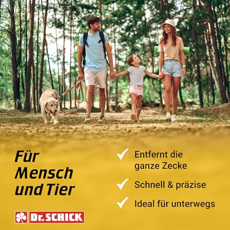 Dr. Schick Zeckenzange, Zeckengreifer mit smartem Druckknopf für Mensch und Tier, zuverlässiger Ze Schutz zur sicheren Entfernung von Zecken – Bild 5
