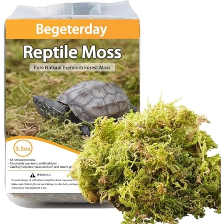 Begeterday 99g Reines Natürliches Moos für Schildkröten, Feuchtigkeitsspendend und Wärmespeichernd, Ideal für Terrarien – Bild 1
