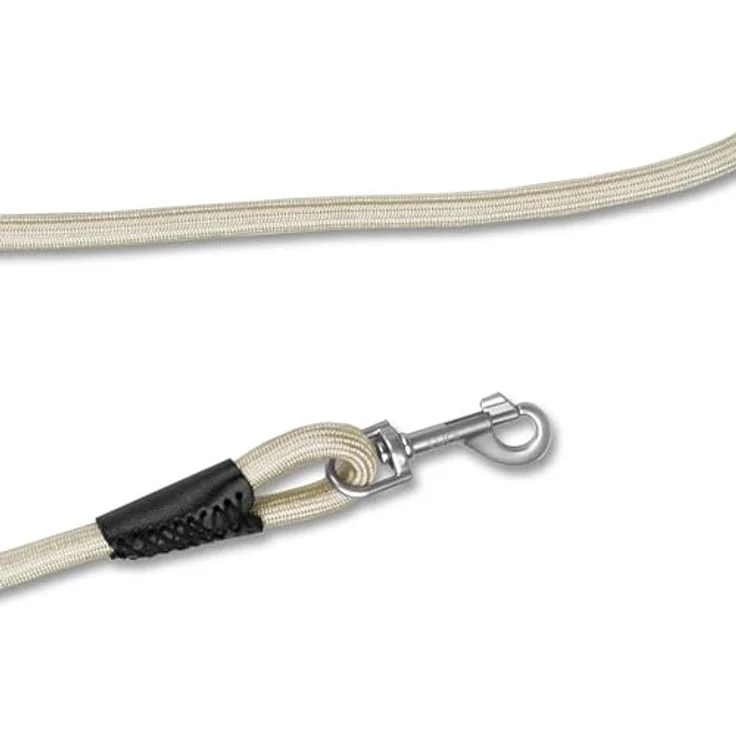 Curli Vario Comfort Leash, stufenlos verstellbare Hundeleine, 2 m, S, stoßdämpfendes Nylonseil, Light-Tan – Bild 2