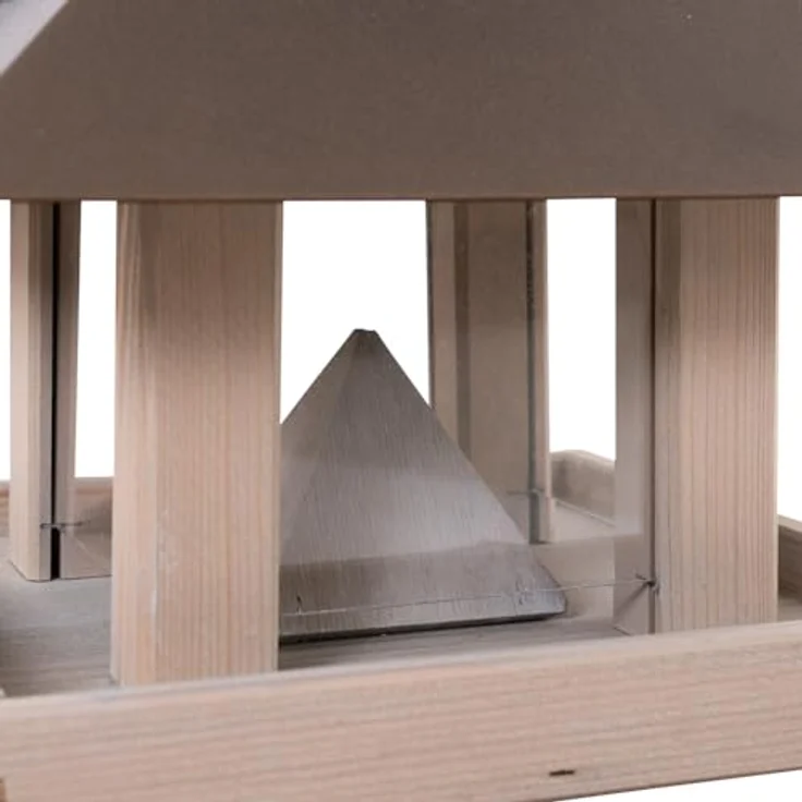 Siena Garden Vogelfutterhaus Luna, modernes Vogelhaus mit Futtersilo und Stahlblechdach, 26x26x24 cm, Kiefer FSC 100% – Bild 4