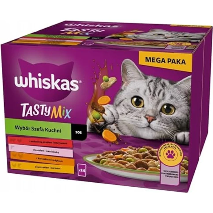 Whiskas Tasty Mix Chef´s Choice, Katzennassfutter in Sauce, 120 Portionsbeutel (5x24x85g), nachhaltig produziert – Bild 2