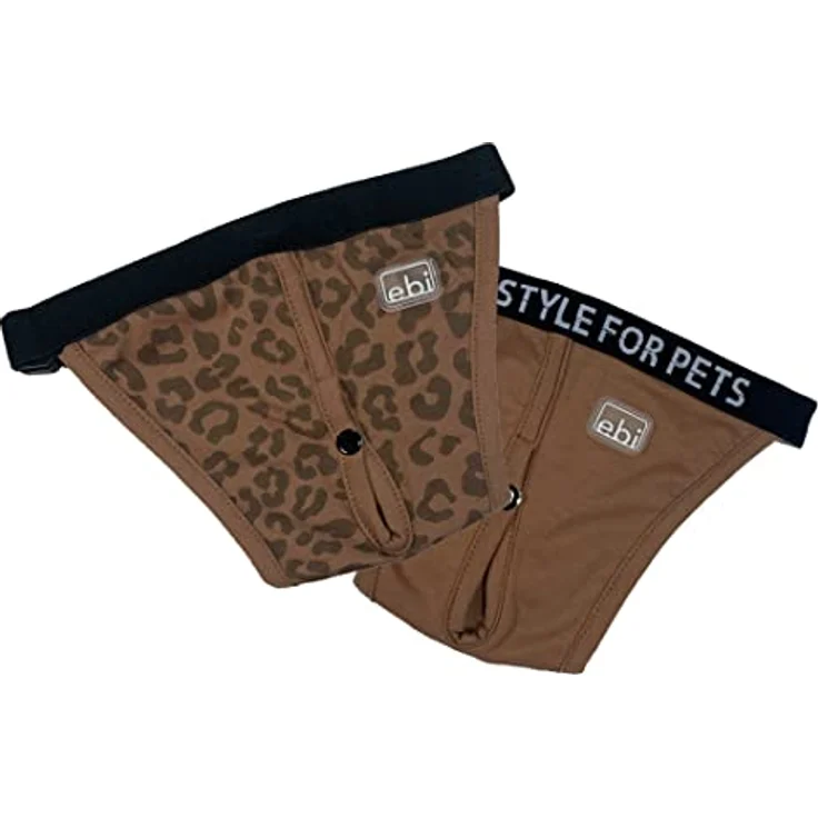 EBI Hose für Hunde (XL, Hundemantel), 2er-Pack Baumwollhöschen in warmem Braun mit Panther-Print und 'Lifestyle'-Gummiband, waschbar – Bild 2