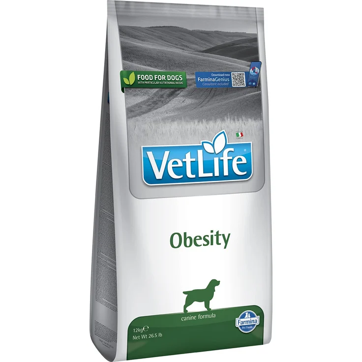 Farmina Vet Life Dog Obesity, diätetisches Trockenfutter für Hunde zur Gewichtsreduktion, 12kg – Bild 1