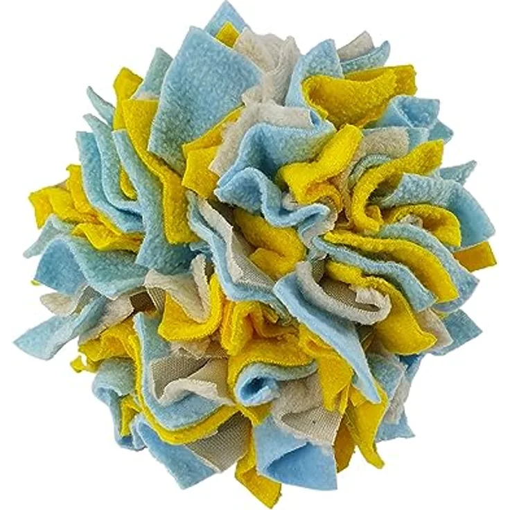 Nobby 61676 Schnüffelball Colore, Fleece Spielzeug für Kleintiere mit vielen Futterverstecken, Ø 10 cm