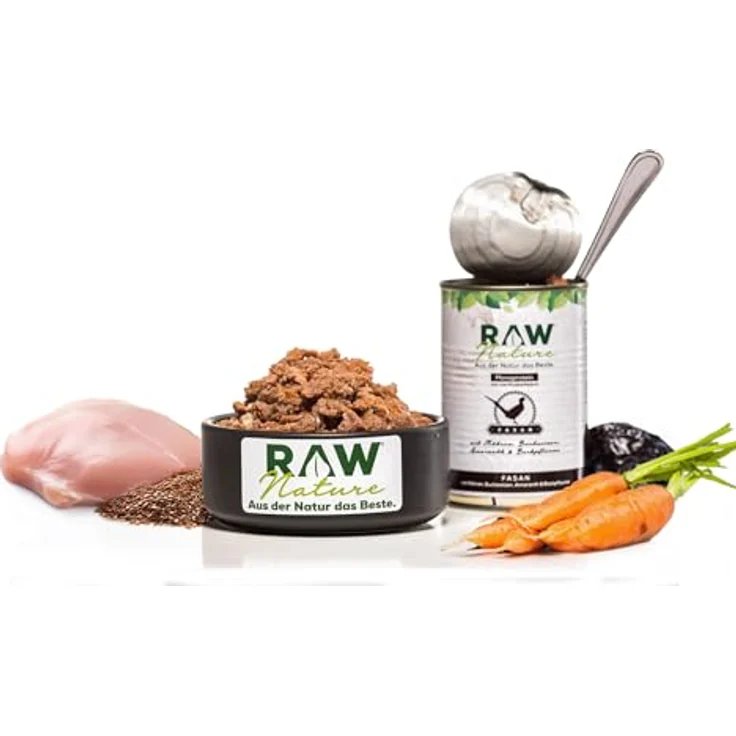 RAW Nature Fasan Pur 6x800g, Nassfutter für Hunde, 84% Fasanenfleisch, gluten- und getreidefrei, Monoprotein, Alleinfuttermittel, ideal für sensible Mägen – Bild 3