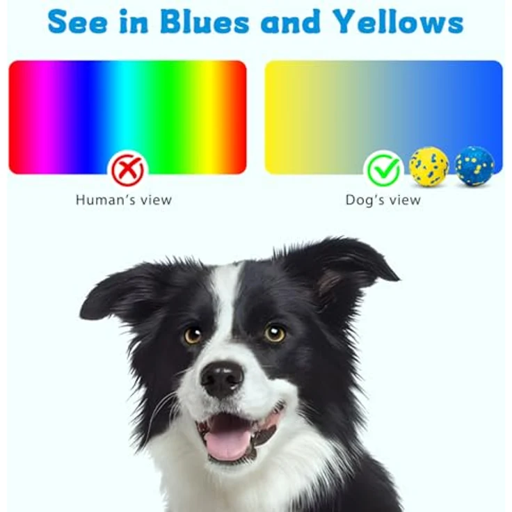 Nobleza Unzerstörbarer Hundeball, 3er Set aus E-TPU, Gelb und Blau, für alle Hundegrößen, Ø 6.3cm – Bild 4