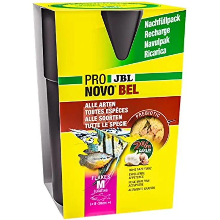 JBL PRONOVO BEL FLAKES, Hauptfutter für Aquarienfische, prebiotisch, 750 ml Nachfüllpack, für Fische von 8-20 cm – Bild 1