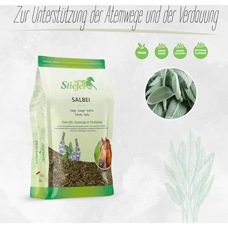 Stiefel Salbei für Pferde, 100% naturbelassener Salbei zur Unterstützung der Atemwege und des Verdauungssystems, 500g – Bild 2