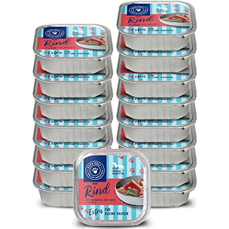 Pets Deli Mini Hunde Nassfutter Rind & Buchweizen, getreidefrei, leicht verdaulich, 16x100g, Premium Qualität für kleine, wählerische Rassen – Bild 1