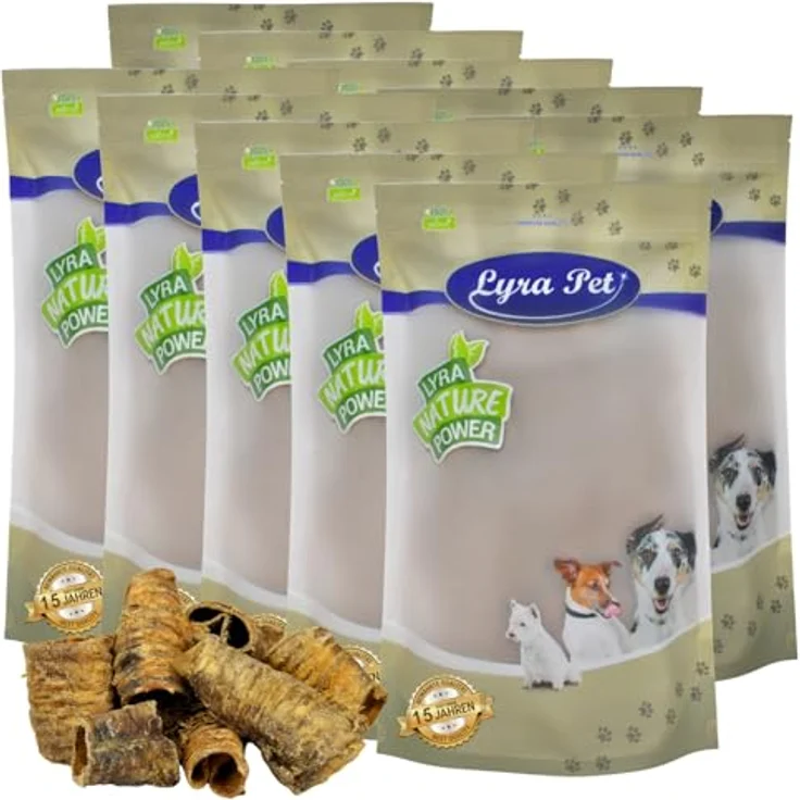 Lyra Pet® Rinderstrossen klein, 10 kg, naturbelassener Kausnack, proteinreich und nährstoffreich, ideal für Welpen und ältere Hunde, schonend getrocknet, gut verträglich – Bild 1