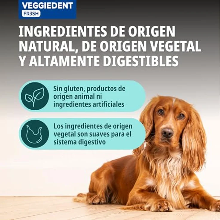 Virbac VeggieDent Fresh M, Vegetarische Kaustreifen für mittelgroße Hunde, 15 Stück, 350 g, mit patentierter Z-Form für Zahnreinigung – Bild 4