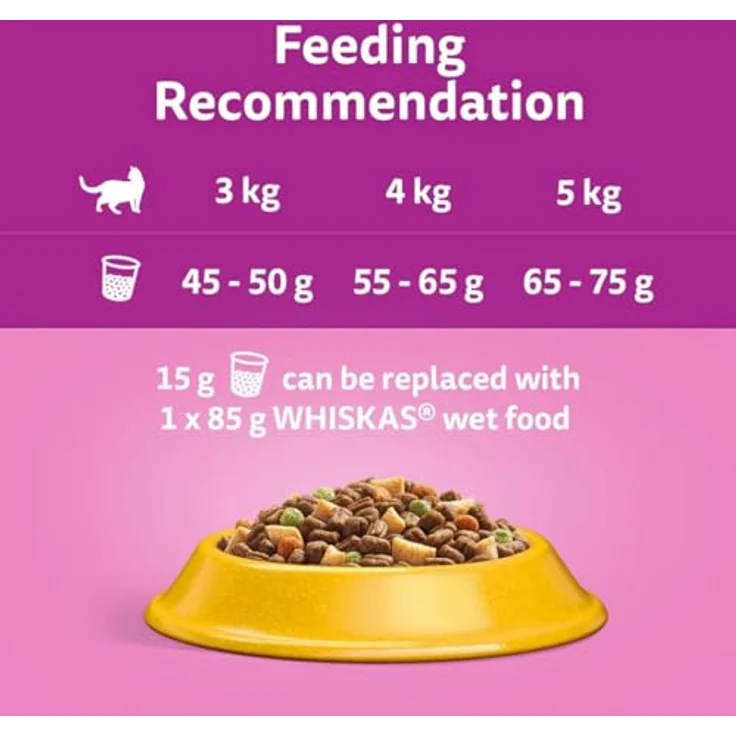Whiskas 1+ Adult Huhn, komplettes Katzenfutter mit Knusprigen Knackits®, 7 kg – Bild 9