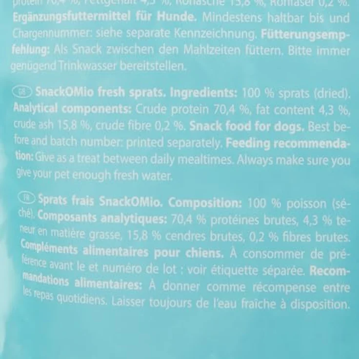 SNACKOMIO SnackOMio – Premium Hundesnack – getreidefrei, luftgetrocknete Sprotten, 1 x 300g – Bild 2