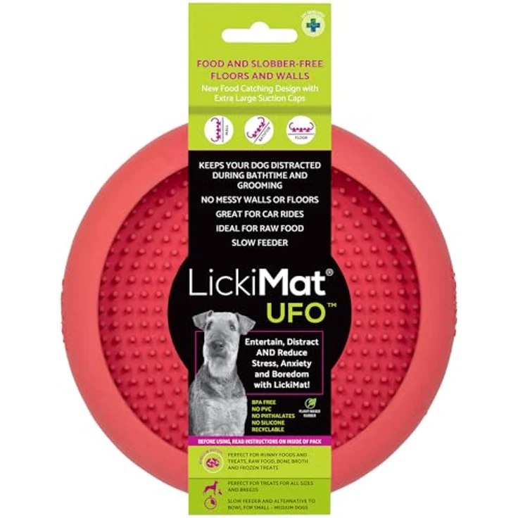 LickiMat LickiMat Antischlingnapf UFO - Leckmatte für Hunde Slowfeeder ø 19 cm, Naturkautschuk, verschiedene Farben – Bild 2
