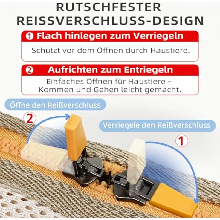 ONECUTE Business-Hundetasche für Kleine Hunde & Katzen – Klappbare Tragetasche mit Weichgepolstertem Hartboden, Belüftungsmesh, Seitentaschen und Sicherheitsmechanismus – Khaki, 40x14x25 cm – Bild 5