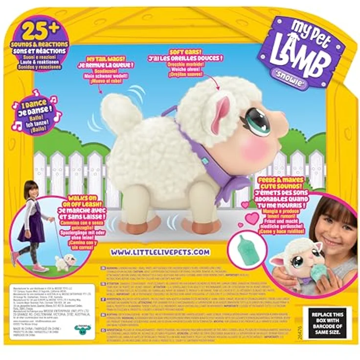 Moose Toys Little Live Pets My Pet Lamb Snowie, interaktives Baby-Lämmchen mit über 25 Geräuschen, weiß – Bild 11