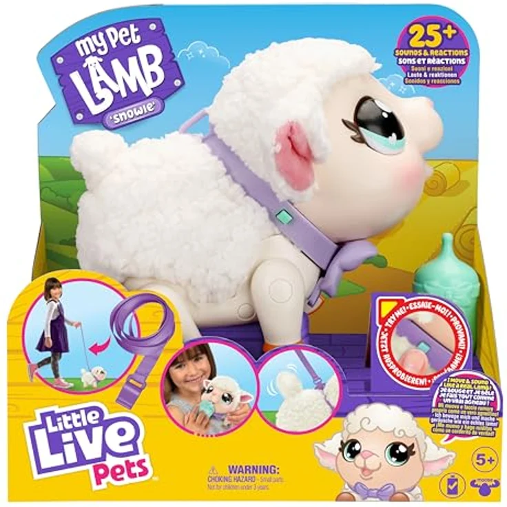Moose Toys Little Live Pets My Pet Lamb Snowie, interaktives Baby-Lämmchen mit über 25 Geräuschen, weiß – Bild 10