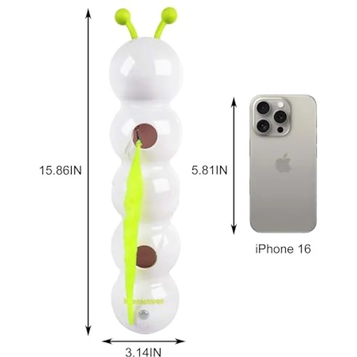 All for Paws AFP Interactives Wack'A'Worm Post, Katzenspielzeug mit bewegungsaktiviertem Schwanz und USB-Ladefunktion – Bild 7