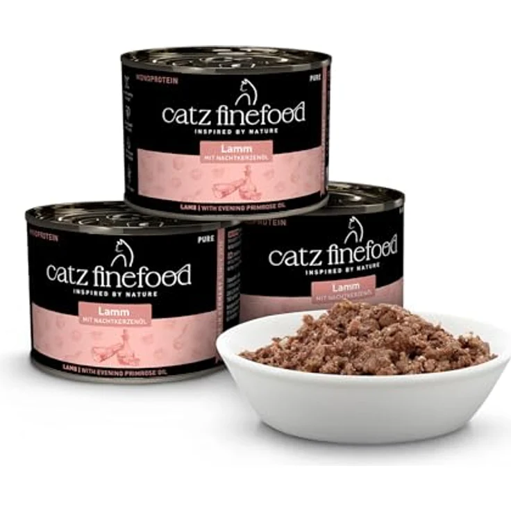 catz finefood Purrrr Lamm Monoprotein Katzenfutter nass N° 111, für ernährungssensible Katzen, 70% Fleischanteil, 6 x 200 g Dose – Bild 2