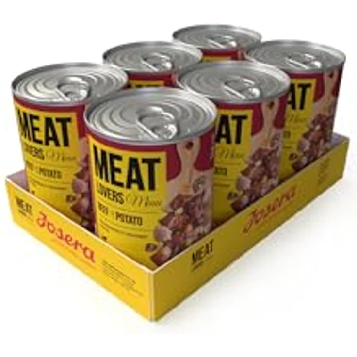 Josera Meat Lovers Menu Beef with Potato, Nassfutter für Hunde mit 65 % Fleischanteil, getreidefrei, Alleinfuttermittel, 6 x 400 g – Bild 1