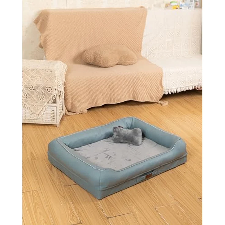 RAIKOU Hundematratze Hundebett gepolstertes waschbares Tierbett Hundekissen Hundesofa, grau, verschiedene Größen verfügbar – Bild 9