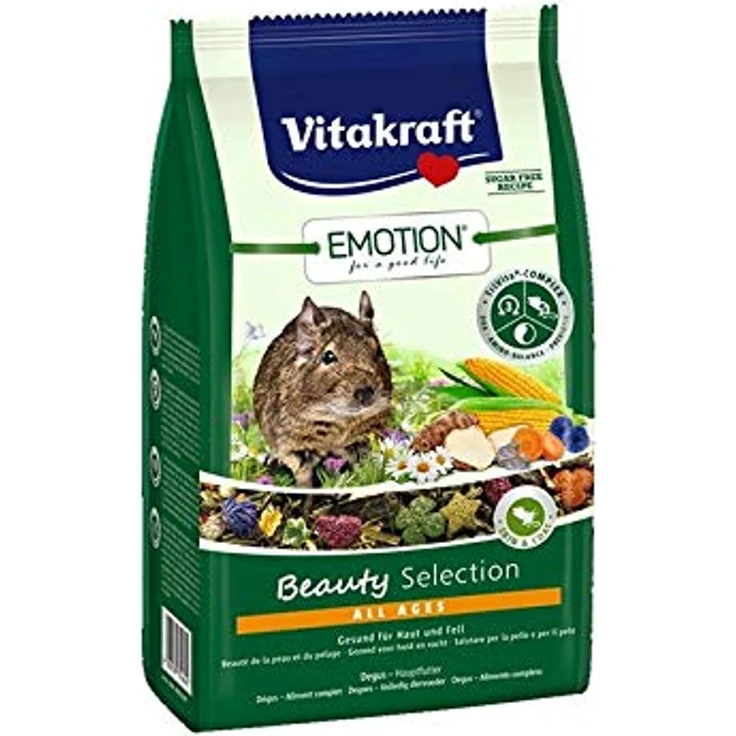 Vitakraft Emotion Beauty All Ages, Hauptfutter für Degus, 600g - Artgerechte Mischung, Zuckerfrei, Ohne künstliche Aromen und Konservierungsstoffe – Bild 1