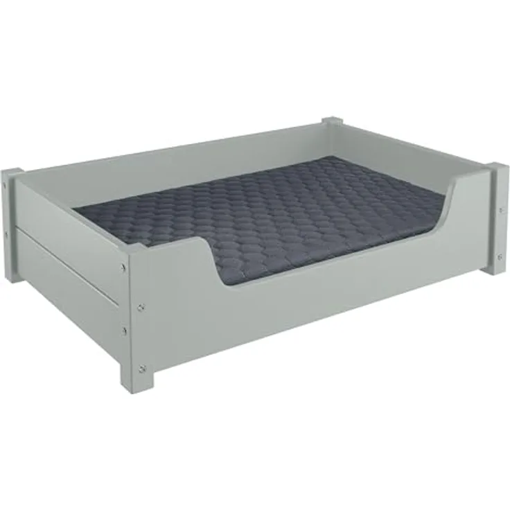 ERST-HOLZ Tierbett Kuscheliges Haustierbett 80x50 cm, Kiefer grau, alle Größen