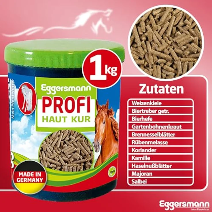 Eggersmann Mein Pferdefutter Profi Haut Kur 1 kg, Konzentrat mit Bierhefe, Kieselgur & Kräutern zur Unterstützung der Hautregeneration & Immunabwehr für Pferde & Ponys – Bild 5