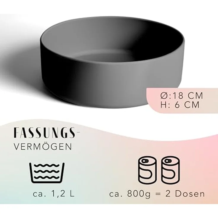 ne&no® Silikon Fressnapf 1200 ml für kleine und mittelgroße Hunde, rutschfest, spülmaschinengeeignet, multifunktional als Futternapf oder Trinknapf – Bild 2