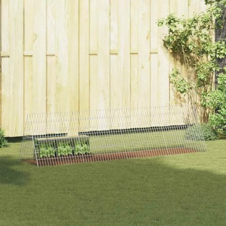 vidaXL Hasenkäfig Silber, 650 x 55 x 55 cm, verzinkter Stahl, wetterbeständig, einfach zu montieren für Garten und Terrasse – Bild 1