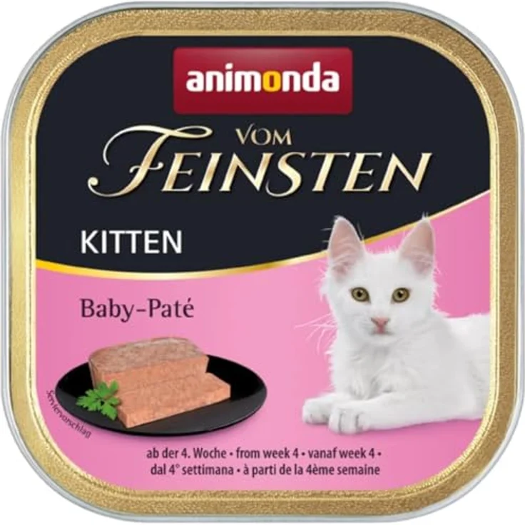 animonda Vom Feinsten Kitten Baby-Paté, 32 x 100 g, Nassfutter ohne Getreide und Zucker für Kätzchen ab der 4. Woche, zart-cremige Konsistenz – Bild 1