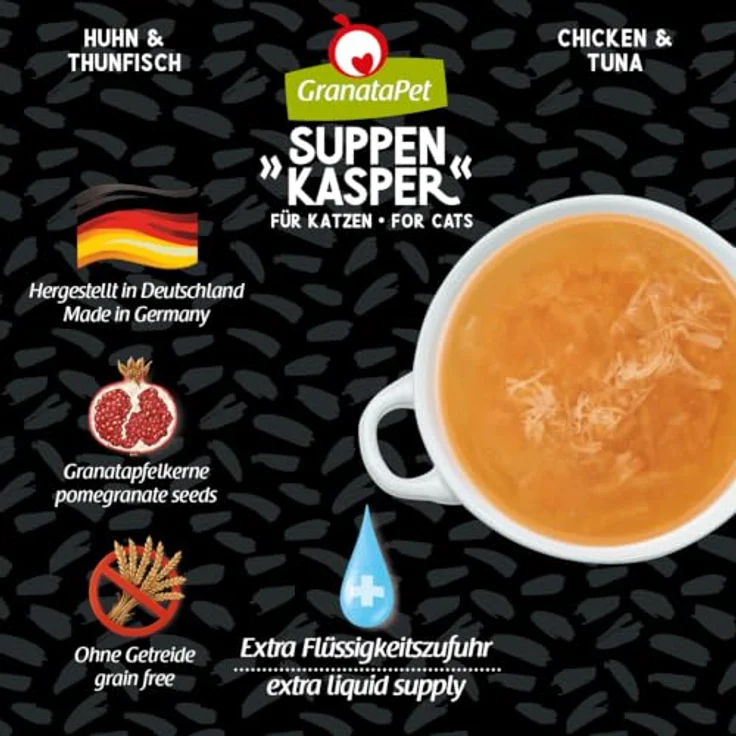 GranataPet Suppenkasper Huhn & Thunfisch, Katzensuppe, 12 x 70g, ohne Getreide, reich an Vitaminen und Mineralien – Bild 3