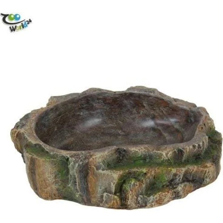 Trixie 76201 Wasser- und Futterschale für Reptilien, 10 × 2,5 × 7,5 cm, Innenliegende Treppe, lebensmittelunbedenkliches Polyesterharz, natürliches Aussehen – Bild 2